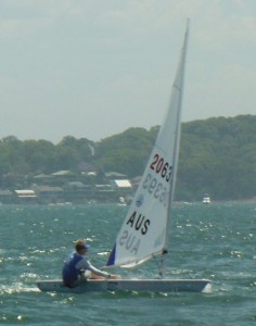 Radial winner and series leader Finn Alexander on a better wind day